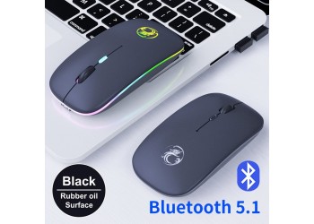 LED Backlit Oplaadbare Bluetooth 5.1 & 2.4G Dual model Draadloze Stille Muis USB Licht Muis 